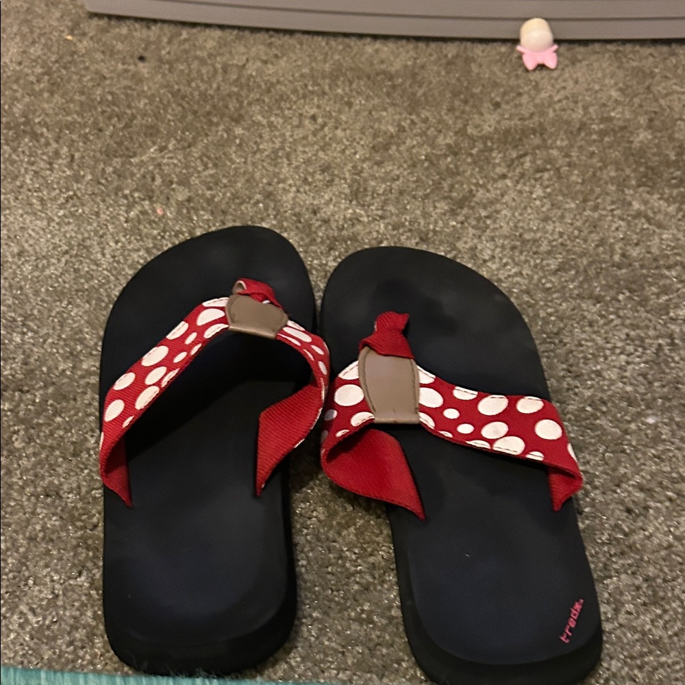 Red Polka Dot Kids Flip Flops